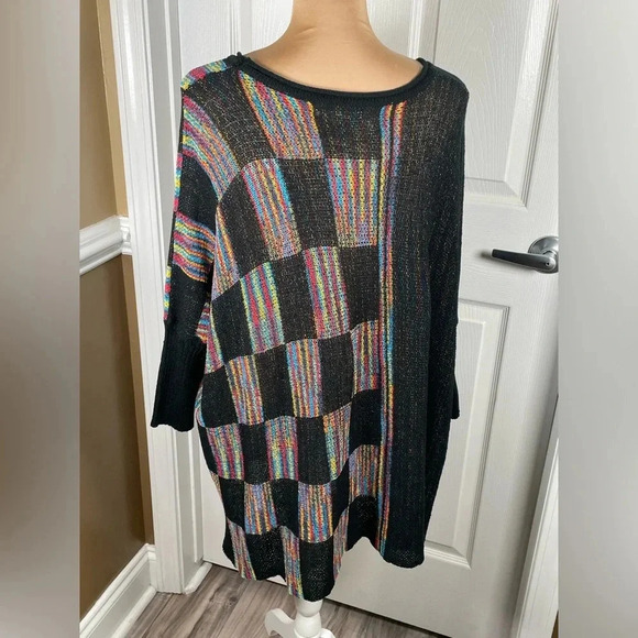 💕 SIMPLY COUTURE ~ Multicolored Checkered Pattern Sweater Medium - Picture 6 of 8
